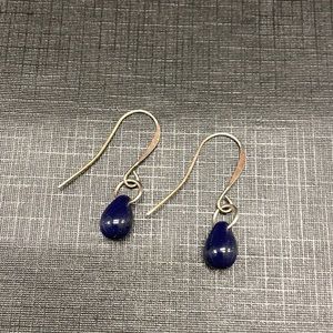 Sterling silver navy blue dangling earrings